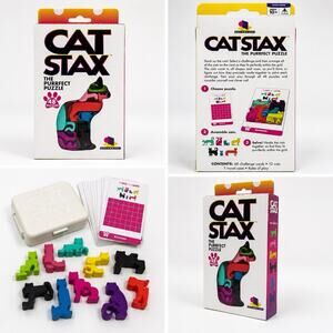 Brainwright Cat Stax The Purrfect Puzzle 48 Challenges Travel Game NIB